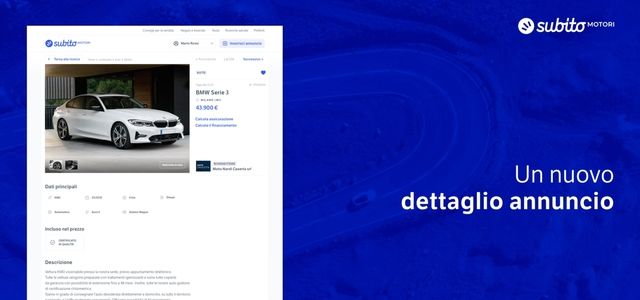 Il nuovo layout di Subito Motori