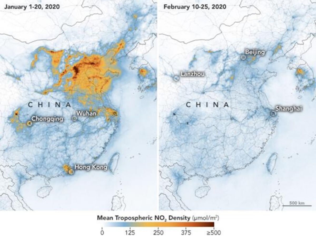 Rilevazioni satelliti Nasa ed Esa sui livelli di inquinamento in Cina